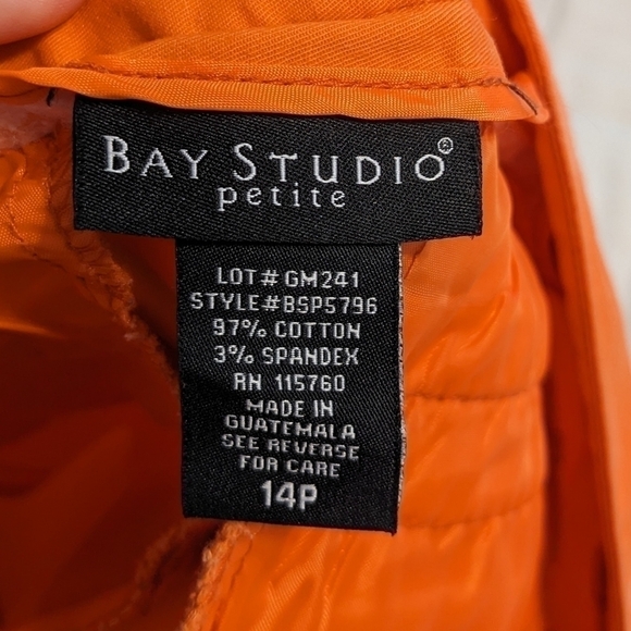 Bay Studio petite fun orange long shorts size 14 P - Picture 5 of 6